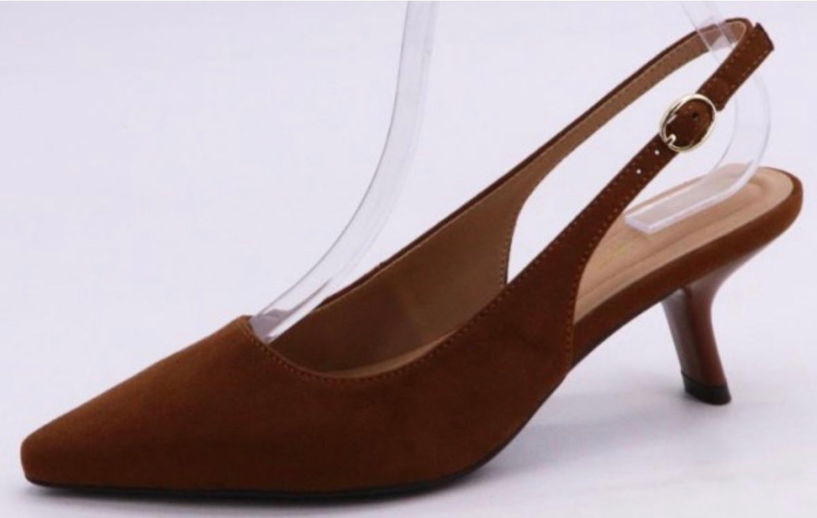 Chestnut Brown Slingback Heels