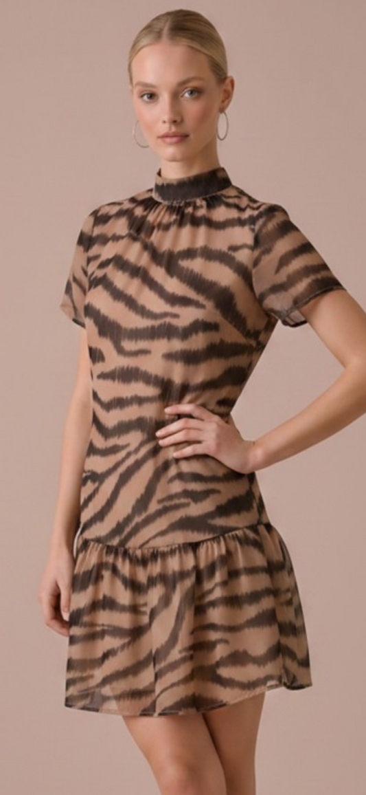 Wild Instinct Tie-Back Mini Dress