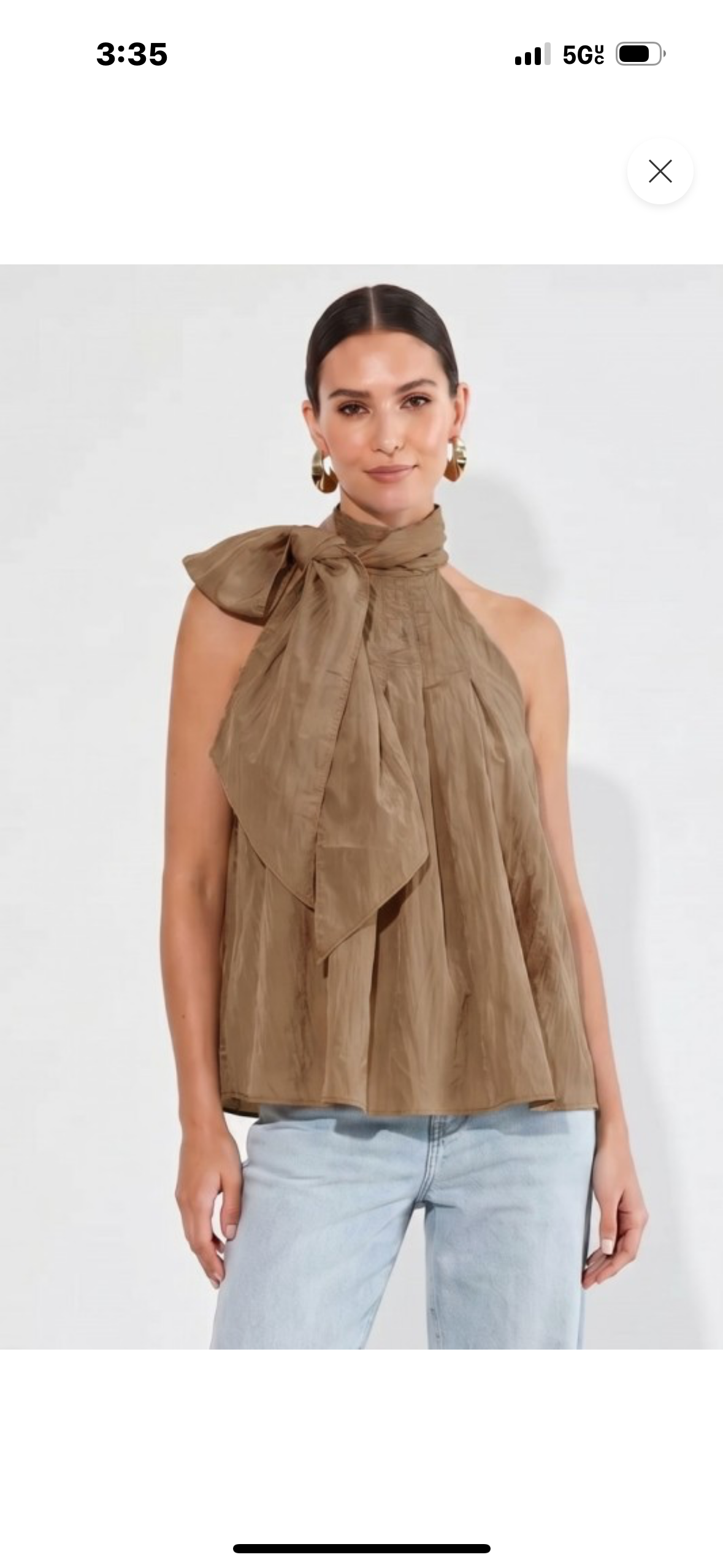 Mocha Moment Tie-Neck Top