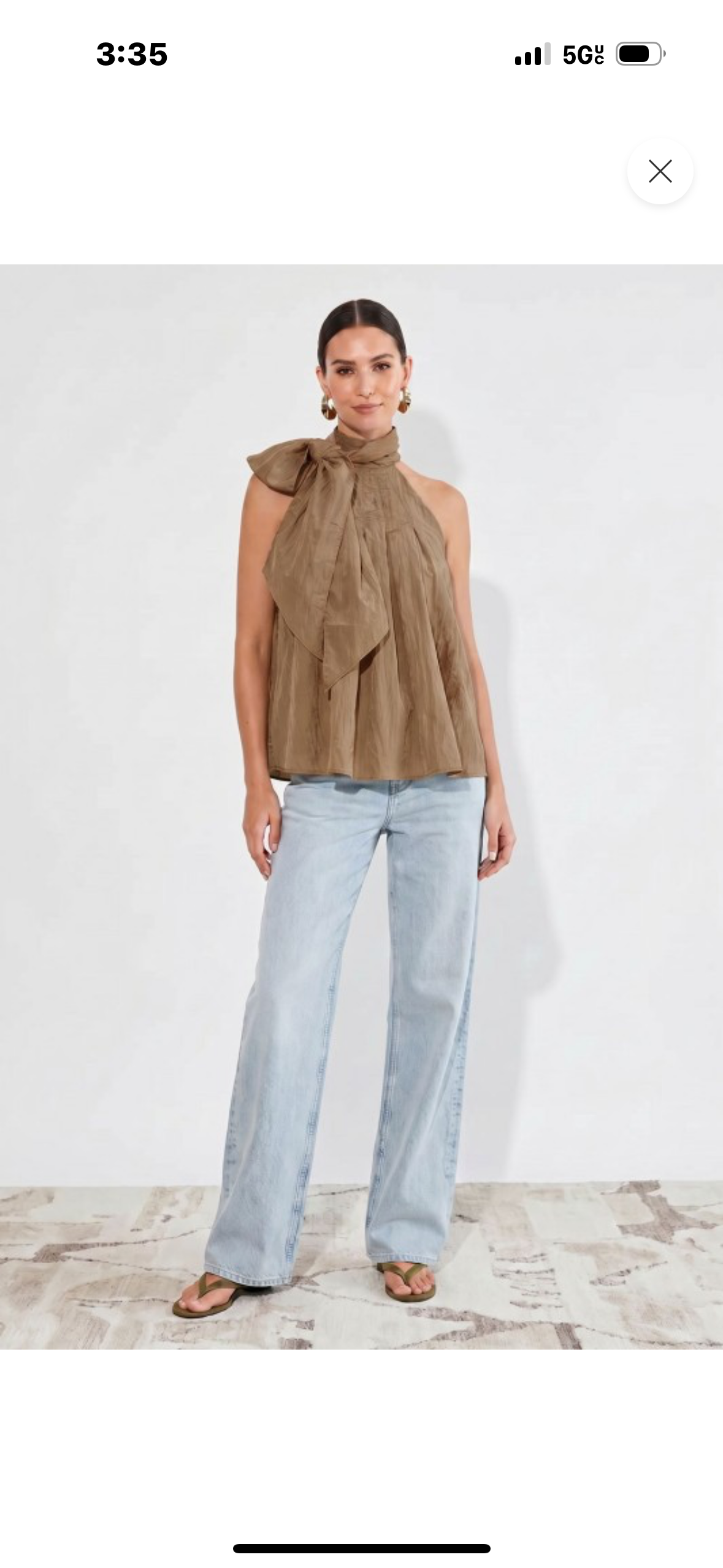 Mocha Moment Tie-Neck Top