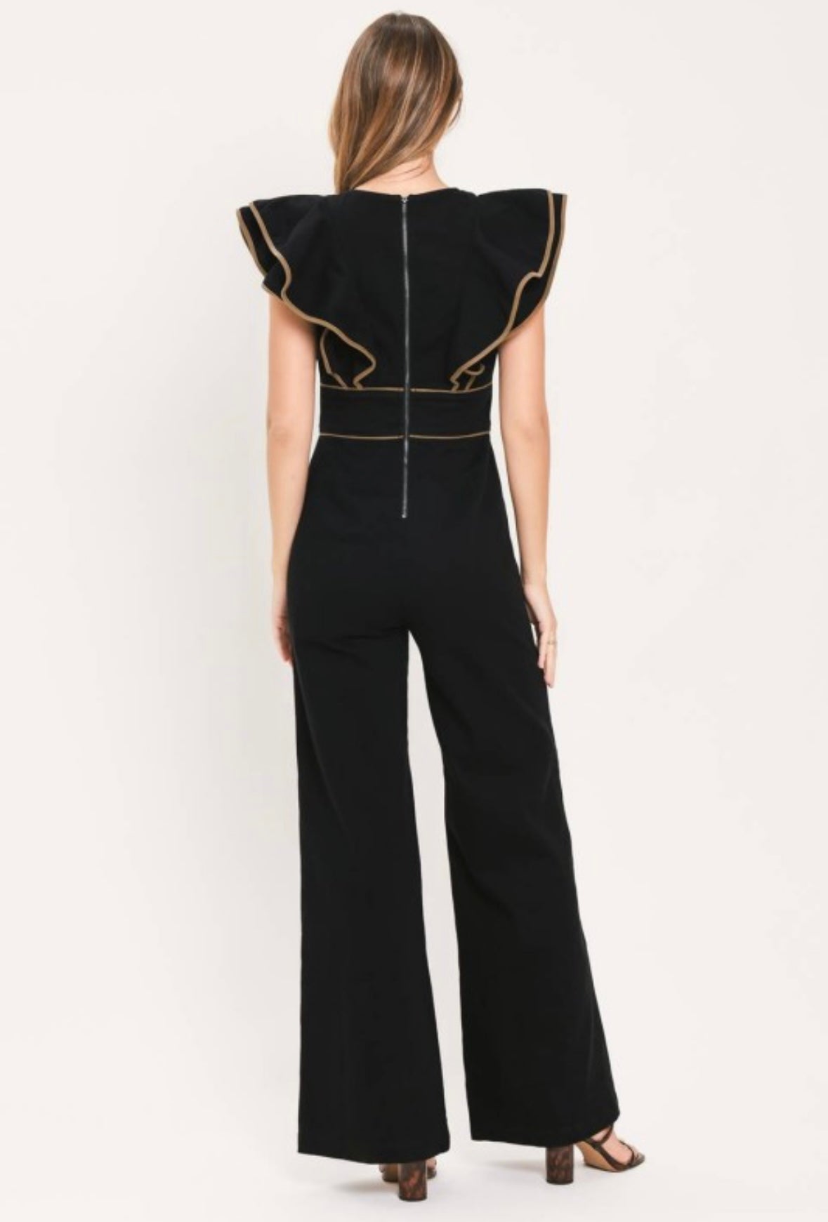Midnight Elegance Ruffle Jumpsuit