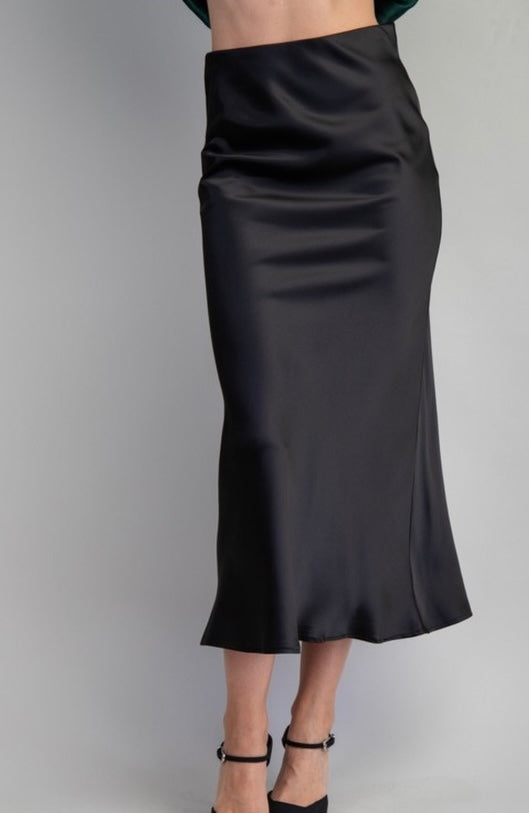 Noir Satin Skirt