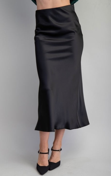 Noir Satin Skirt