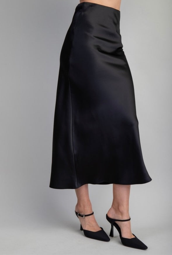 Noir Satin Skirt