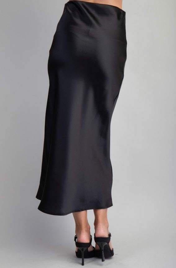 Noir Satin Skirt