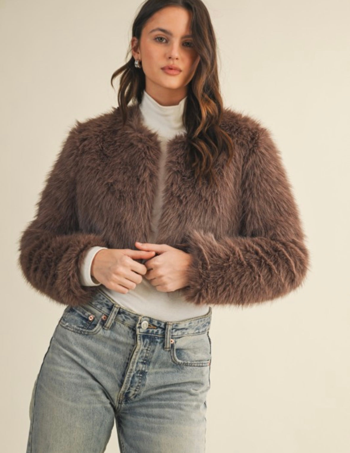 Mocha Majesty Cropped Jacket