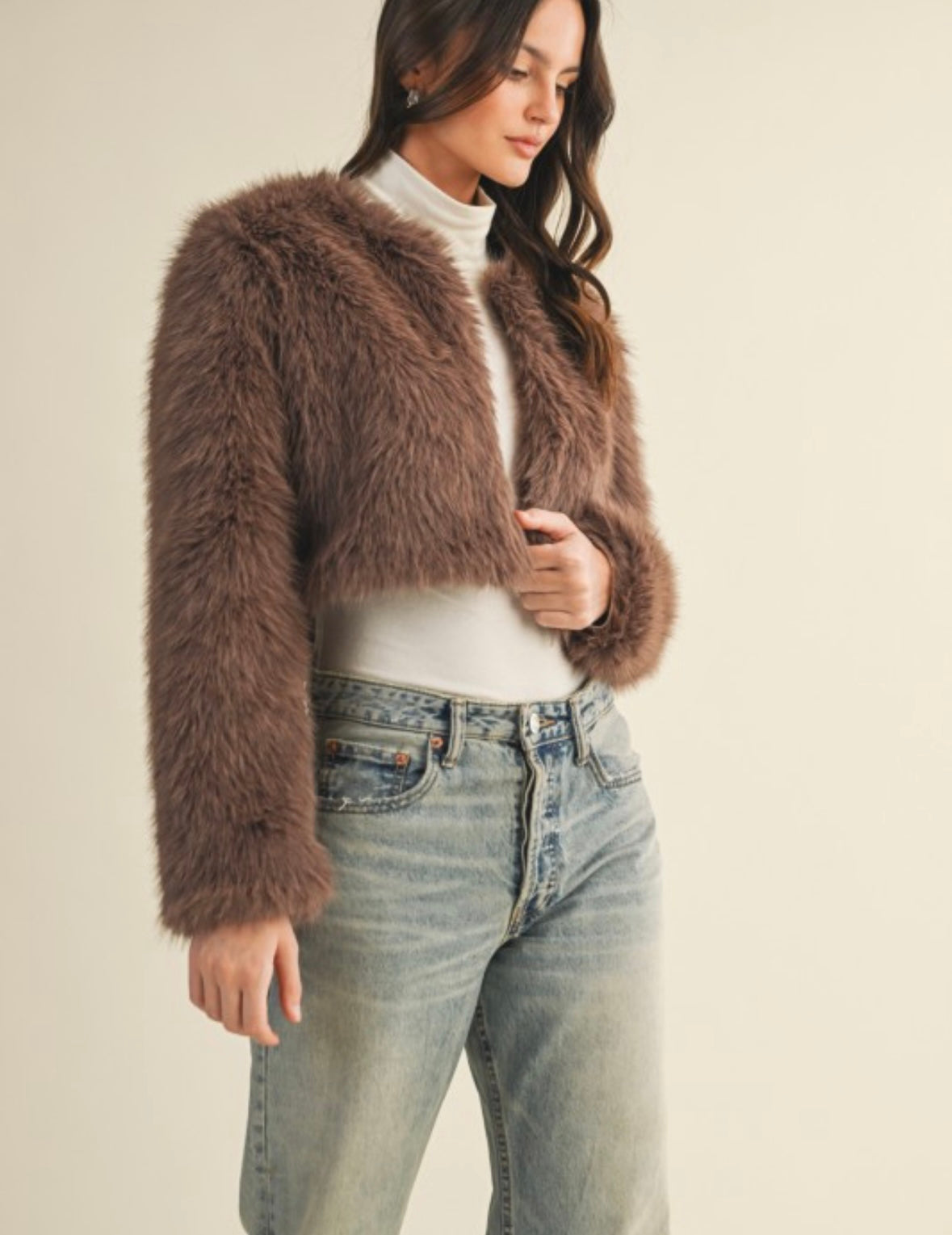 Mocha Majesty Cropped Jacket